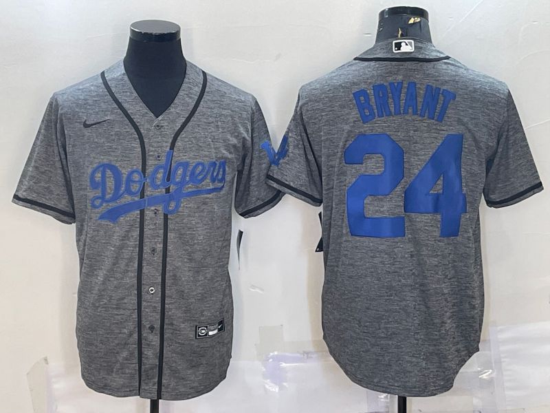 Men Los Angeles Dodgers 24 Bryant Grey hemp ash 2022 Nike MLB Jerseys